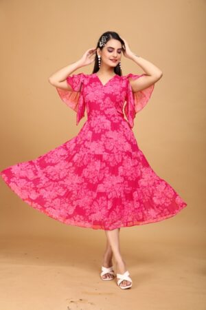 Fancy Pink Gown For Girls